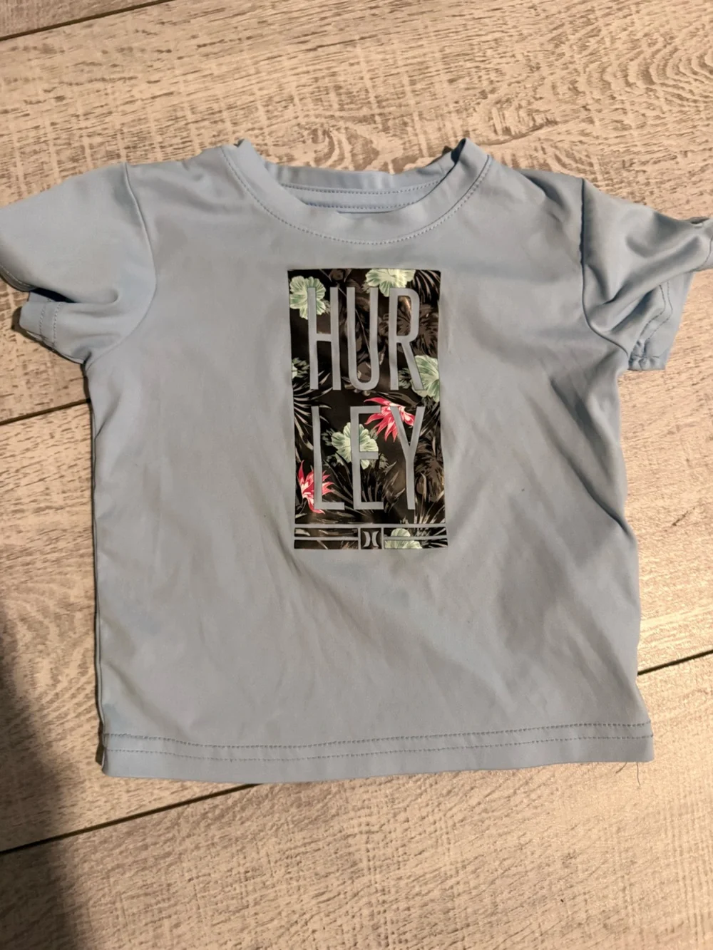 Hurley Toddler 2-Piece Dri-FIT Athletic Outfit Gray & Tropical Shorts Size 24M